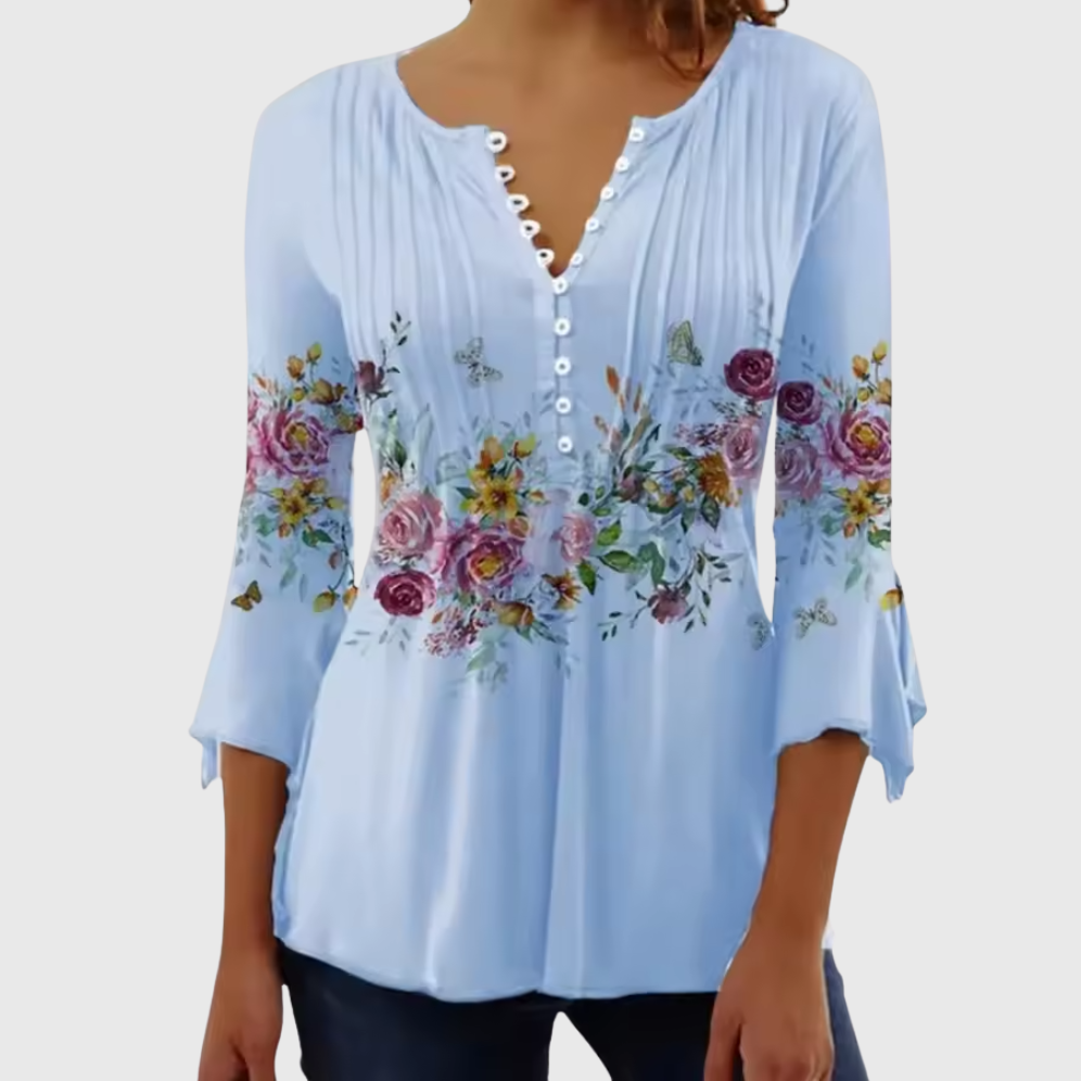 Adelle - Leichte Bluse mit floralen Details