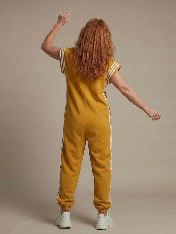 Lark - Jumpsuit mit Reissverschluss und Streifenpanel