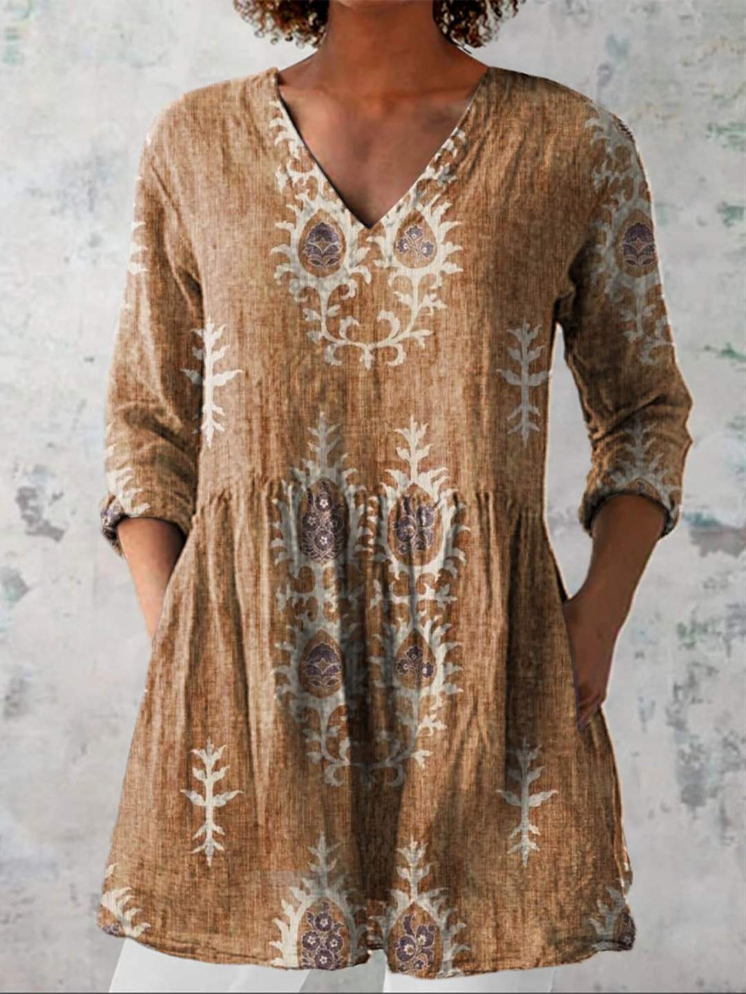 Maeve - Langarmshirt mit V-Ausschnitt