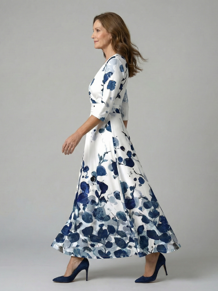 Celine - Midi-Kleid mit Wickelkragen