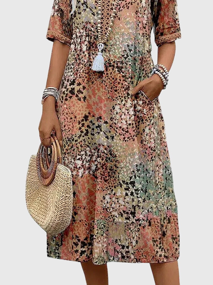 Anika - Elegantes Blumenkleid Midi