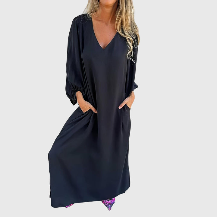 Erika - Langes Boho-Kleid mit Taschen