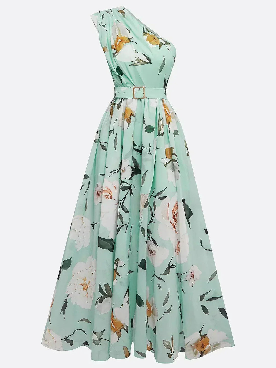 Julie - Florales One-Shoulder Maxikleid aus Chiffon