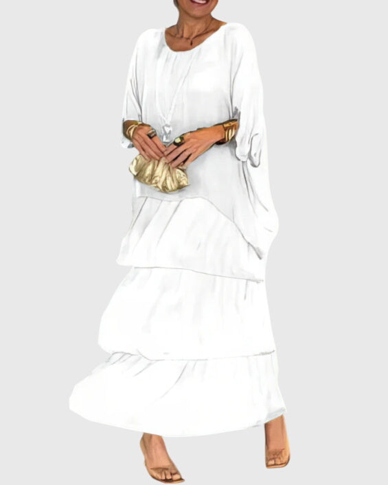 Ella - Langes und Fliessendes Elegantes Kleid