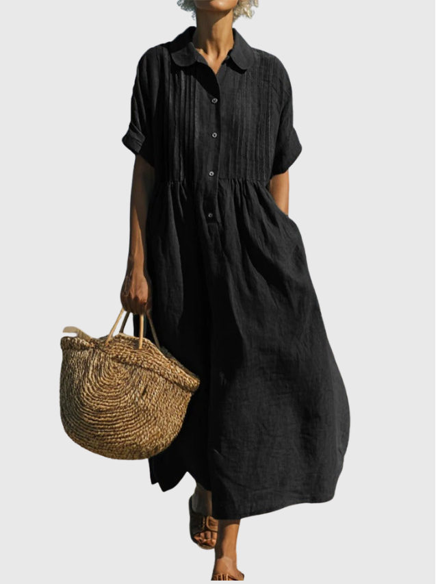 Joannah - Baumwoll-Knopfhemdkleid