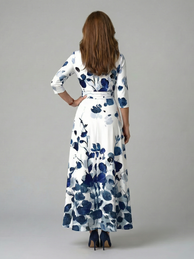 Celine - Midi-Kleid mit Wickelkragen