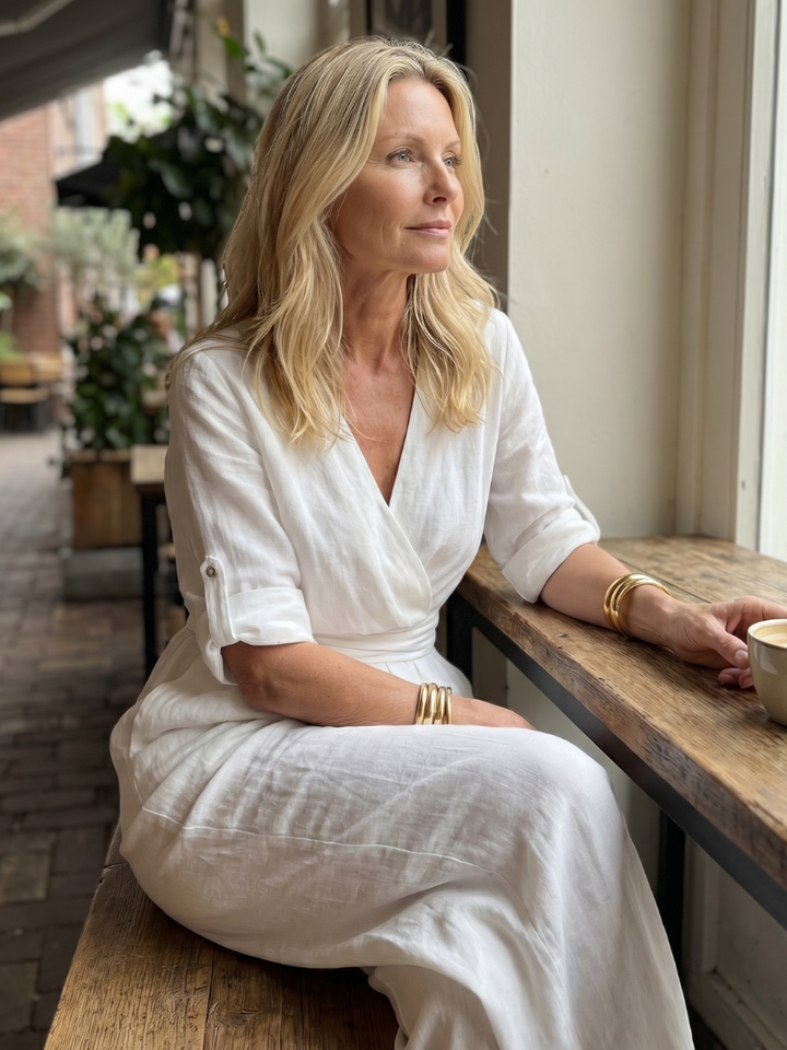 Wanda - Kreuz-Front Weitbeiniger Jumpsuit