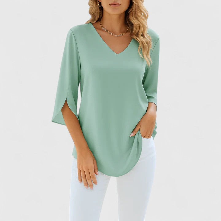 Ainsley - Elegante V-Ausschnitt-Bluse