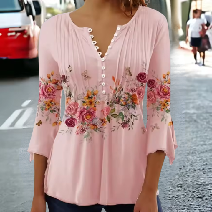 Adelle - Leichte Bluse mit floralen Details