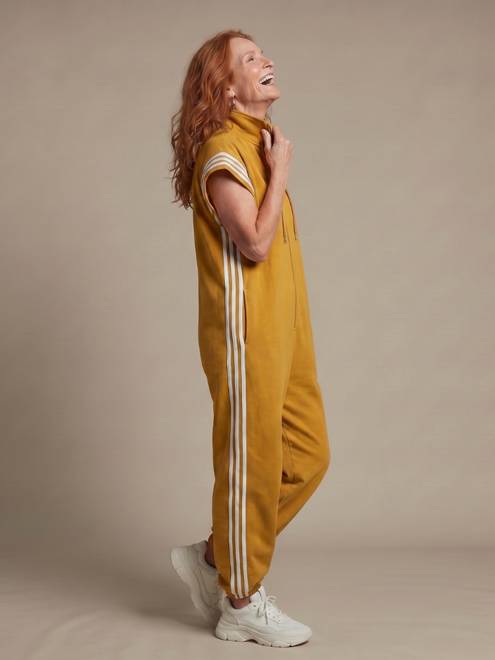 Lark - Jumpsuit mit Reissverschluss und Streifenpanel