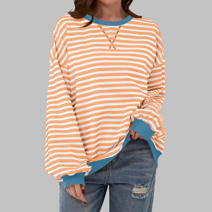Martha - Übergrosses gestreiftes Sweatshirt in entspannter Passform