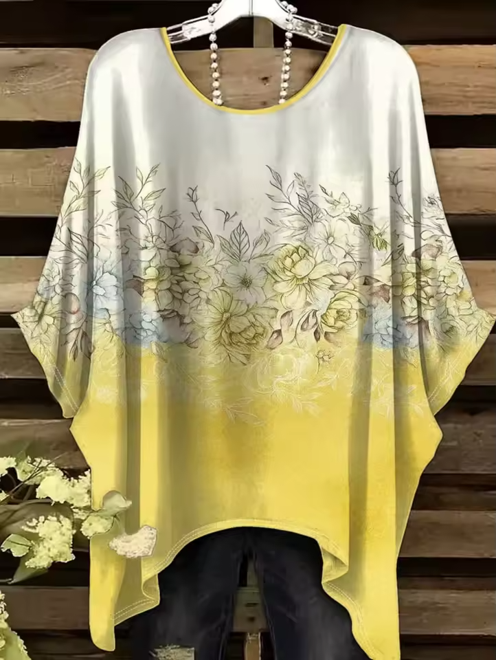 Nadine - Vintage Bohemian Floral Print Damen T-Shirt