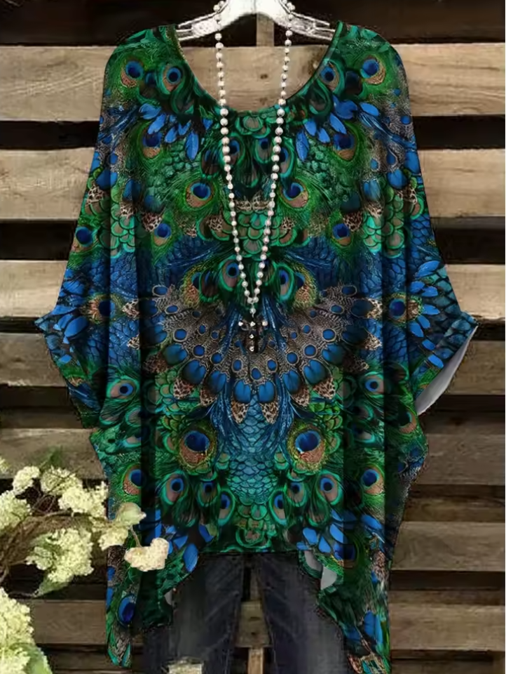 Lyra - Vintage Bohemian Blumenmuster Damen T-Shirt