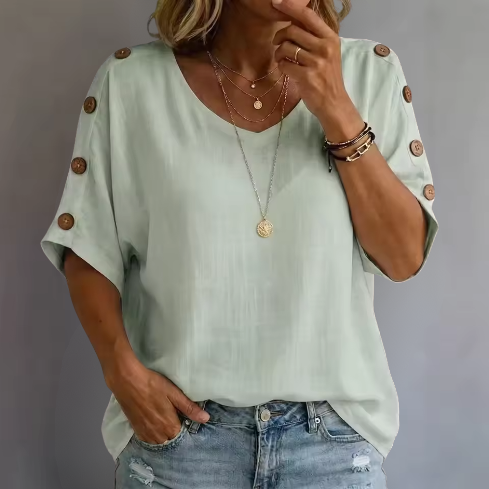 Bellie - Lockeres Wohlfühl-Shirt mit Knopfleiste