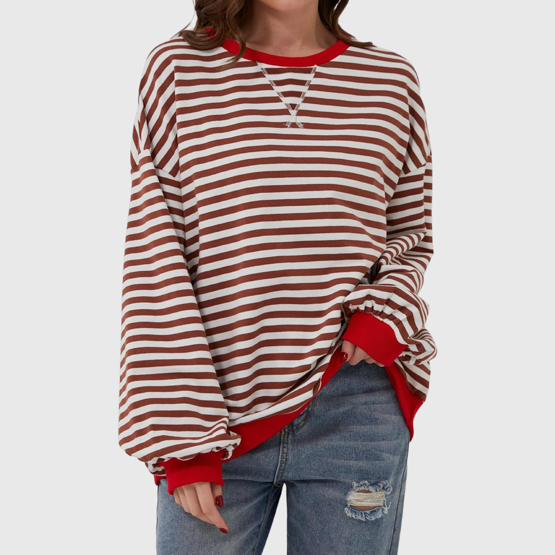 Martha - Übergrosses gestreiftes Sweatshirt in entspannter Passform