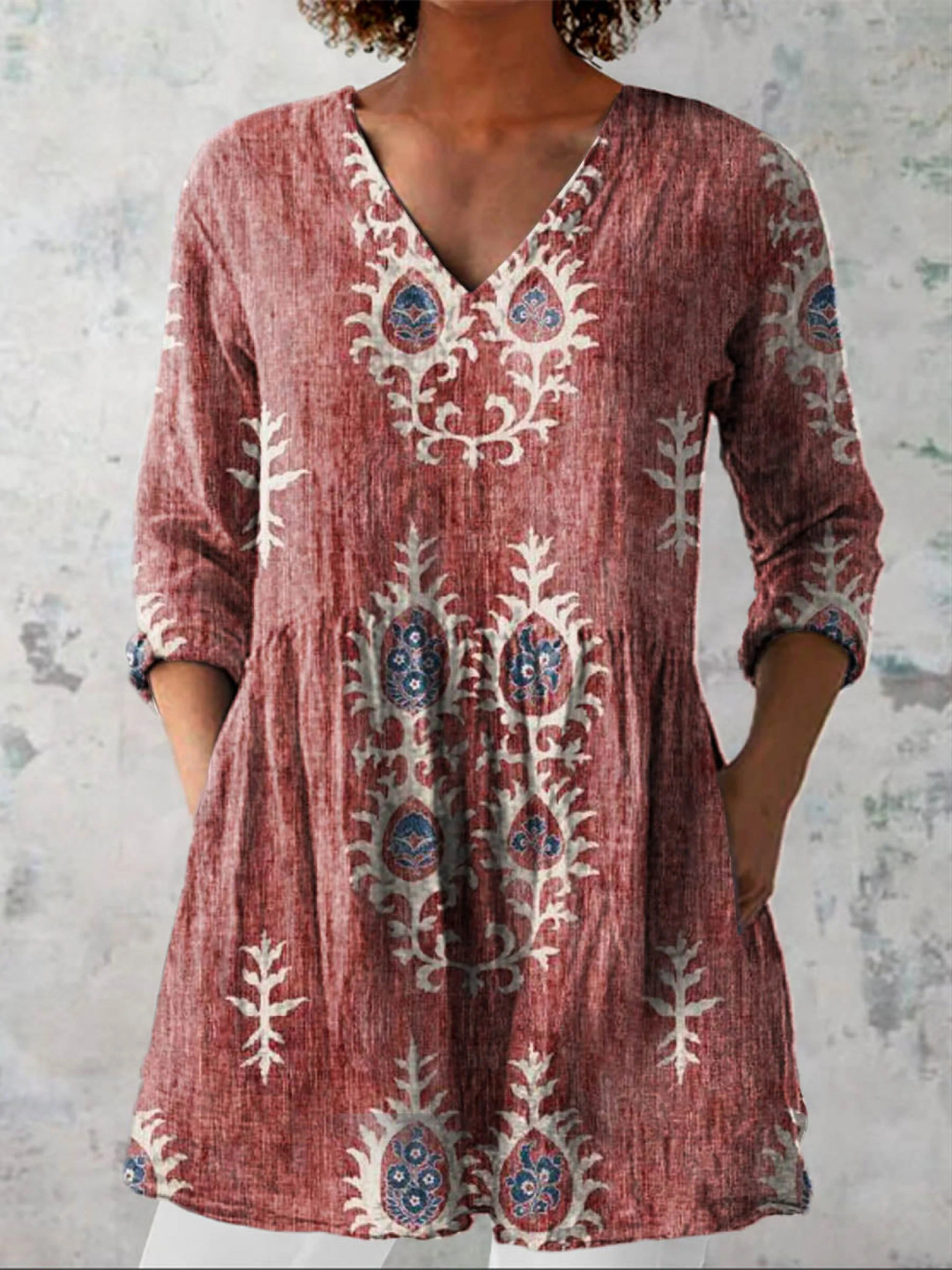 Maeve - Langarmshirt mit V-Ausschnitt