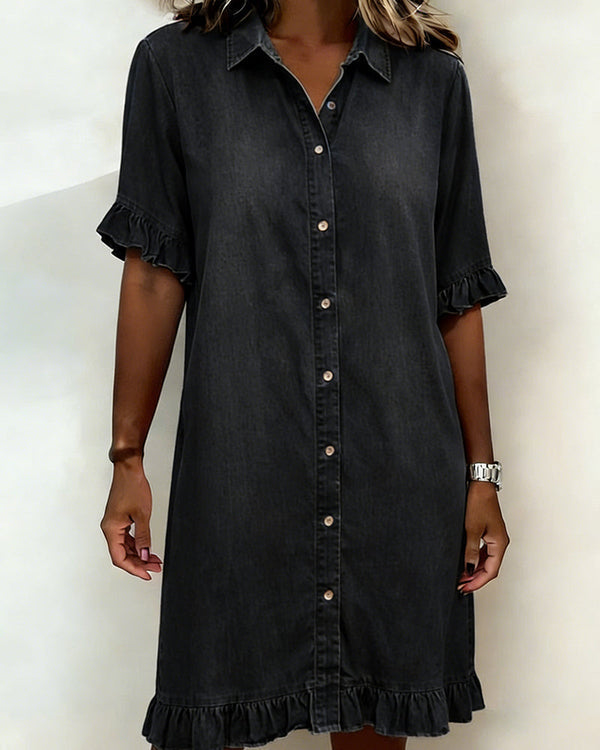 Zandrea - Bequemes Denim-Kleid mit schmeichelhaftem Schnitt