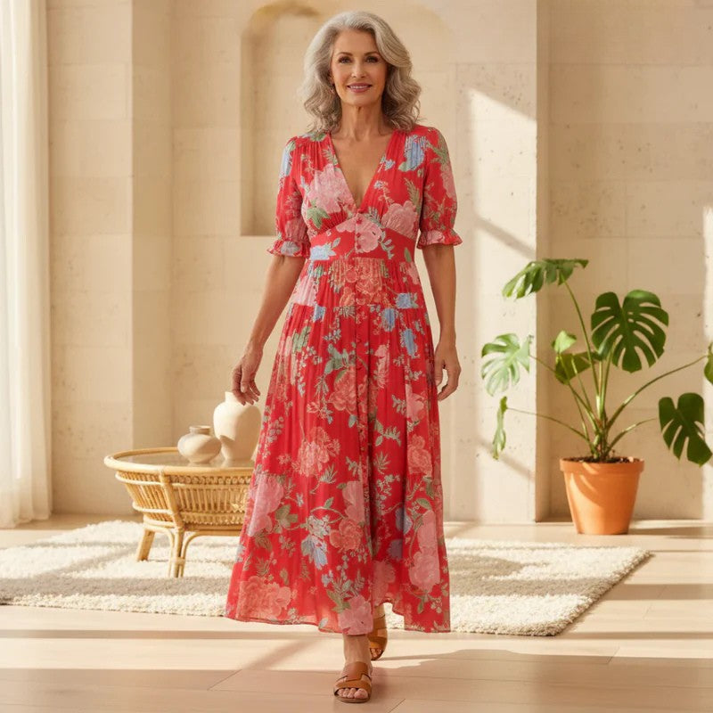 Floriana - Lebhaftes Blumenkleid