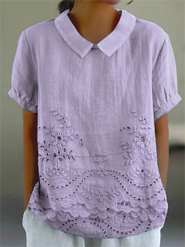 Lily - Floral Besticktes Shirt