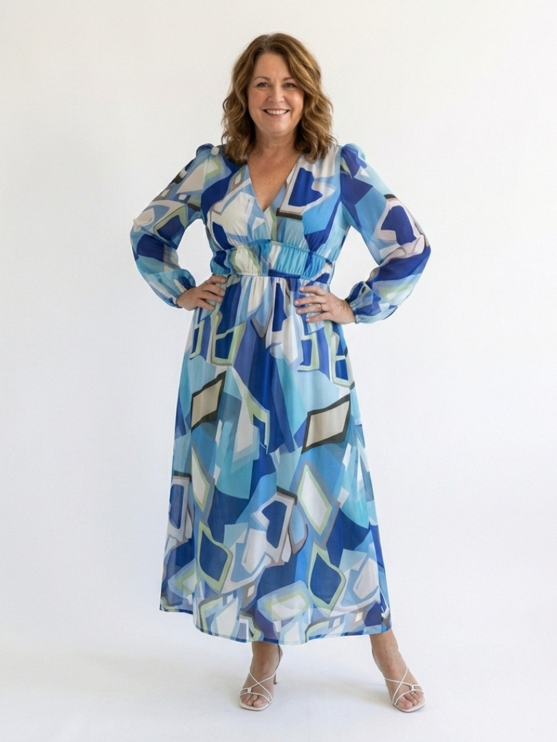 Althea - Langärmliges Blumen-Maxikleid