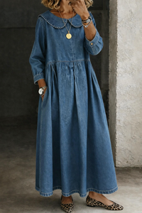 Clara - Denim-Kleid mit Peter-Pan-Kragen