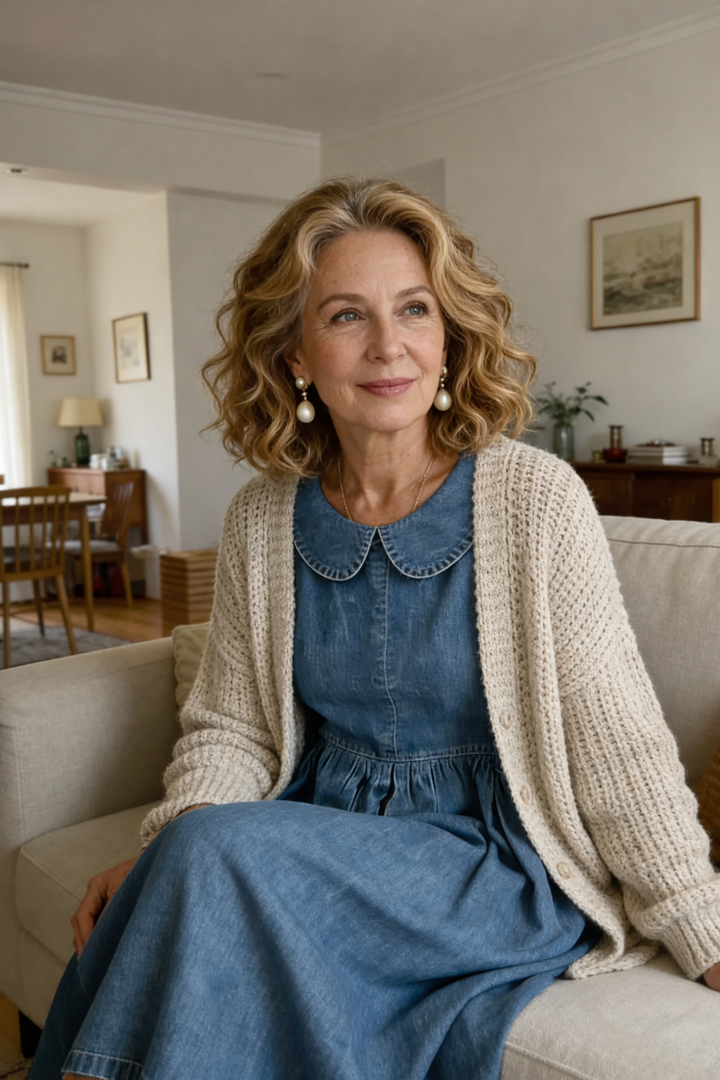 Clara - Denim-Kleid mit Peter-Pan-Kragen