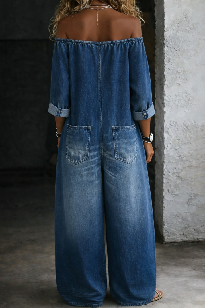 Elena - Off-Shoulder Langarm-Overall