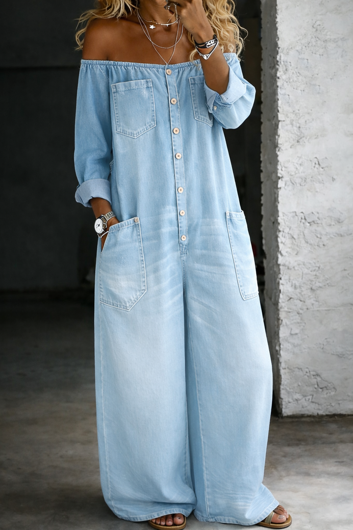 Elena - Off-Shoulder Langarm-Overall