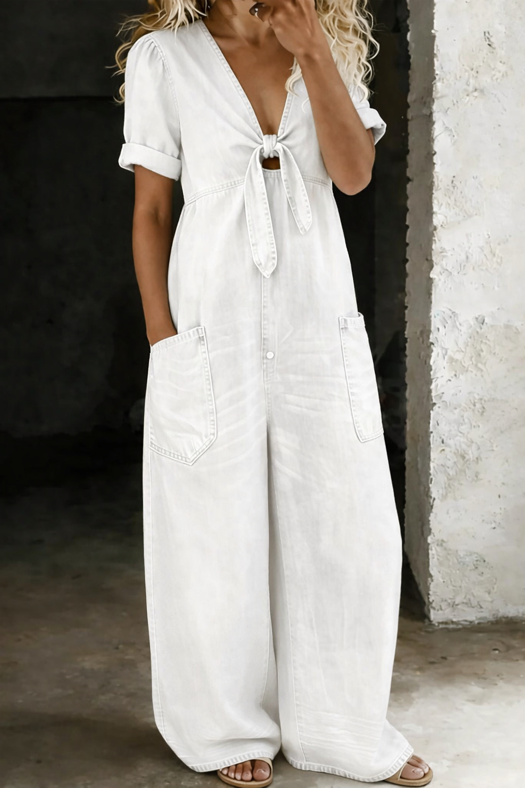 Maya - V-Ausschnitt Kurzarm-Overall