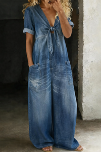 Maya - V-Ausschnitt Kurzarm-Overall