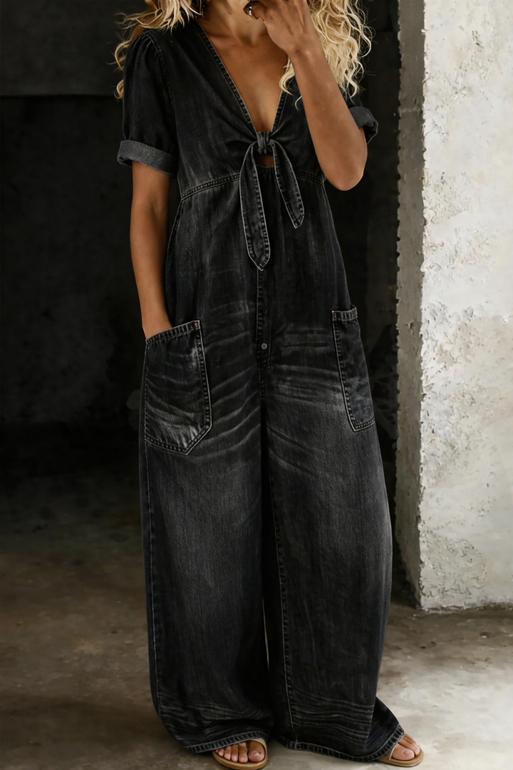 Maya - V-Ausschnitt Kurzarm-Overall