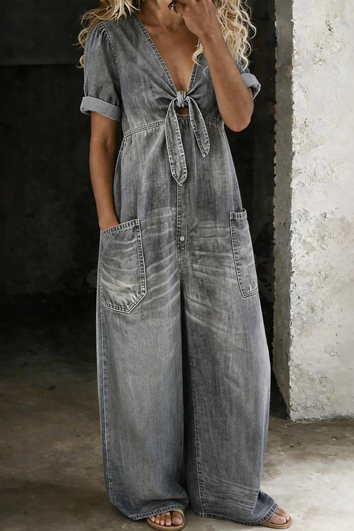Maya - V-Ausschnitt Kurzarm-Overall