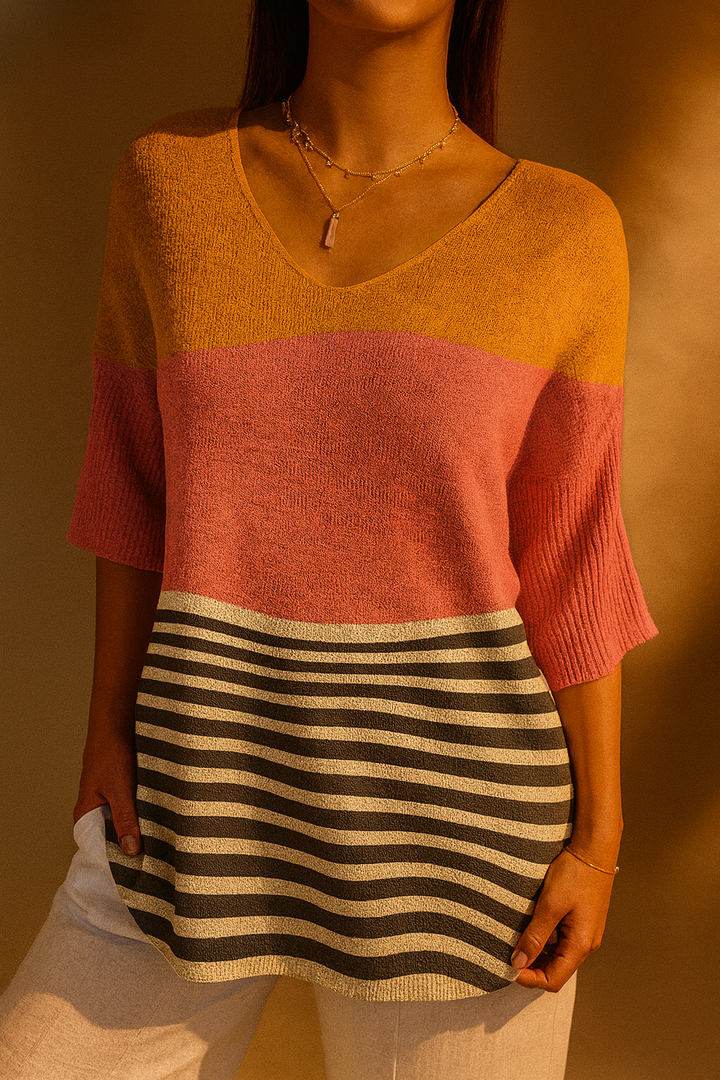 Jeanne - Damen Pullover mit abstraktem Linienmuster