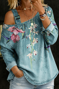 Danielle - Off-Shoulder Denim-Oberteil