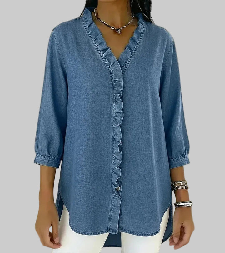 Abigail Elegante Denim-Bluse