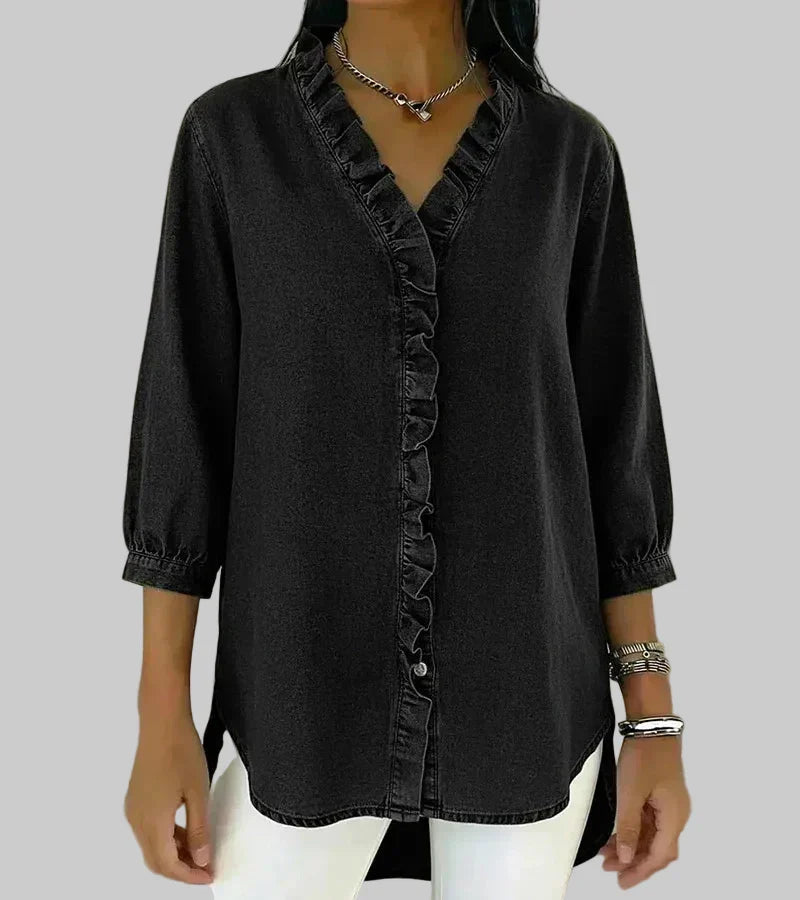 Abigail Elegante Denim-Bluse