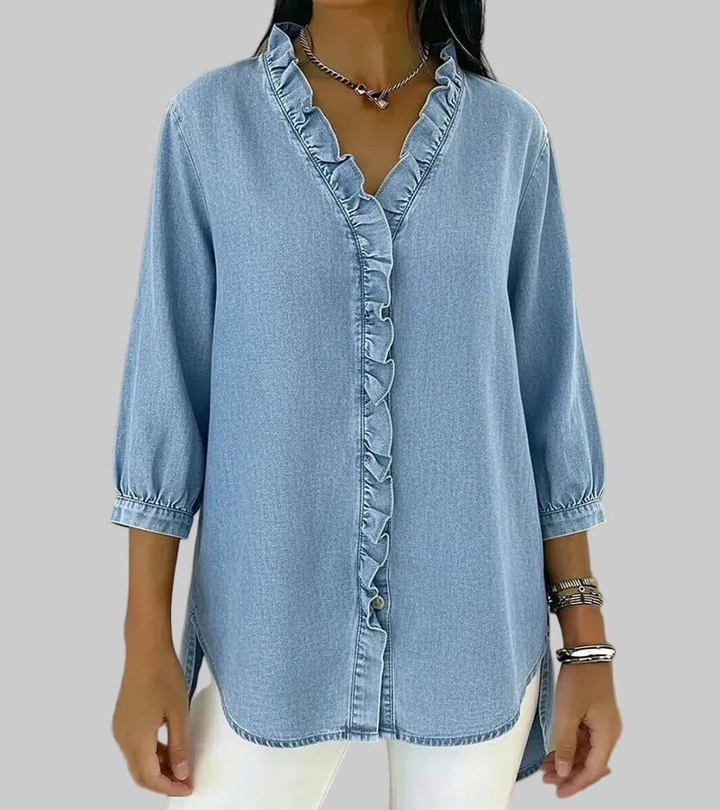 Abigail Elegante Denim-Bluse
