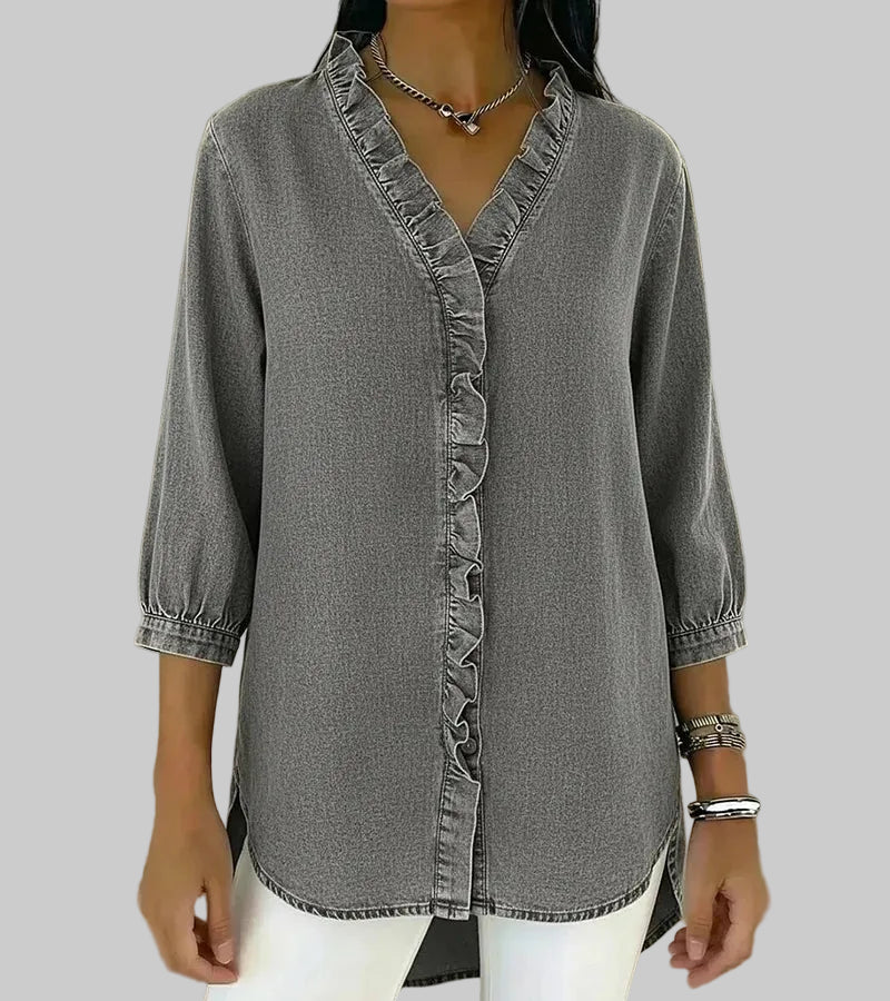 Abigail Elegante Denim-Bluse