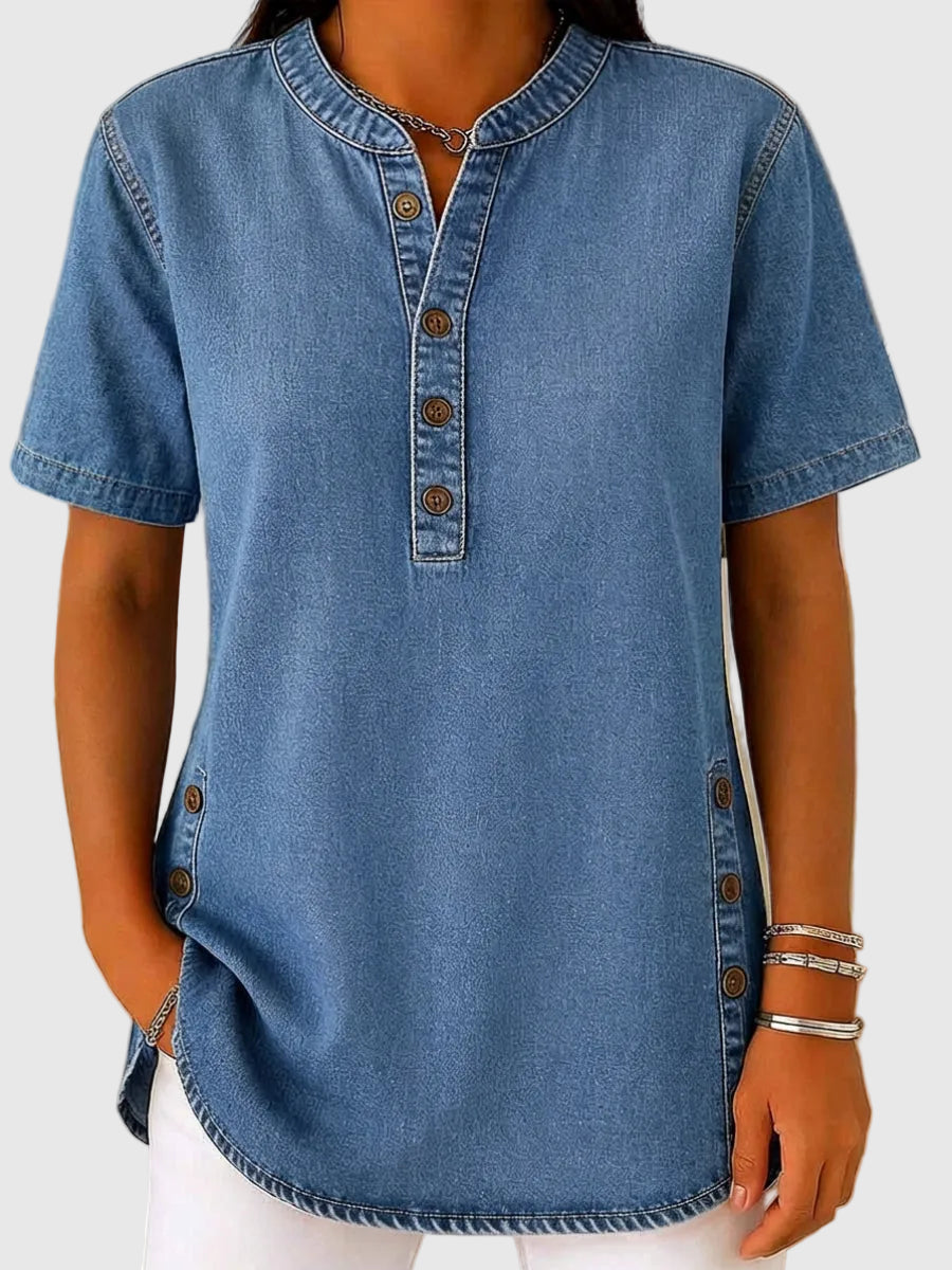 Nelle - Denim-Bluse mit lockerer Passform