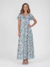 Ismeria - Florales Chiffon Maxikleid