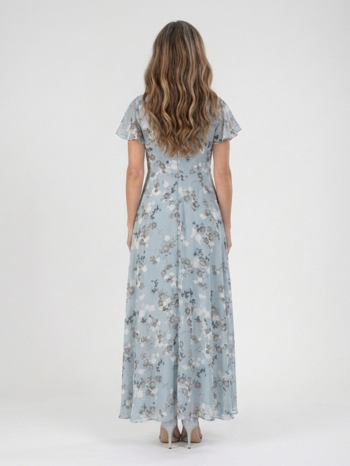 Ismeria - Florales Chiffon Maxikleid