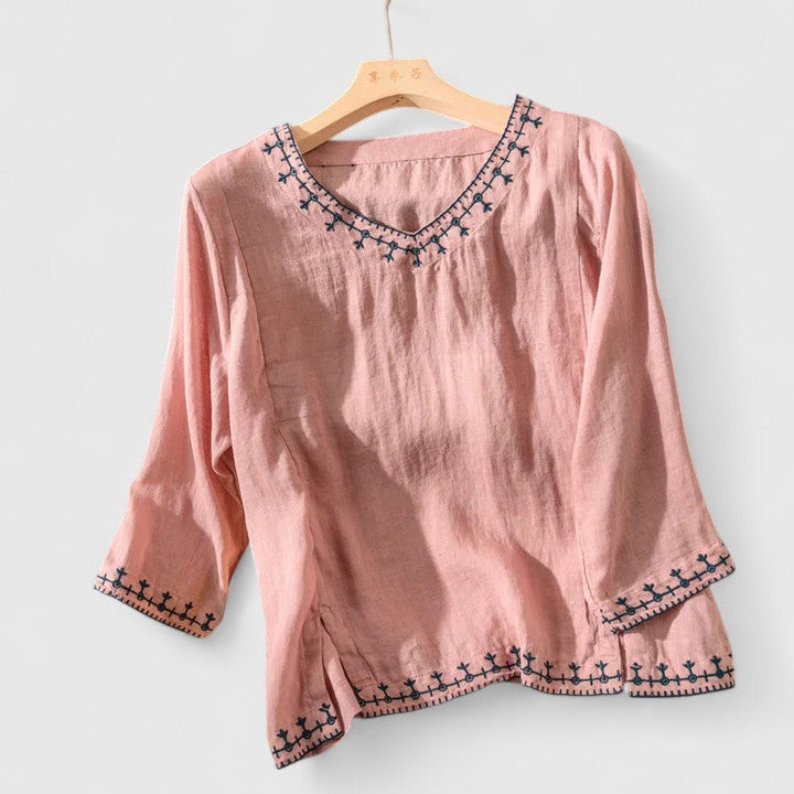 Monroe - Elegante V-Ausschnitt Bluse