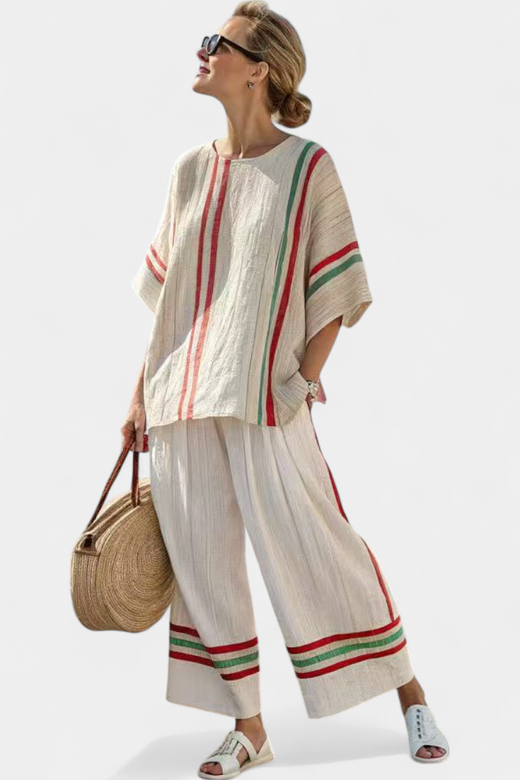 Mila - Bequeme Boho-Print-Bluse & Lockere Hose
