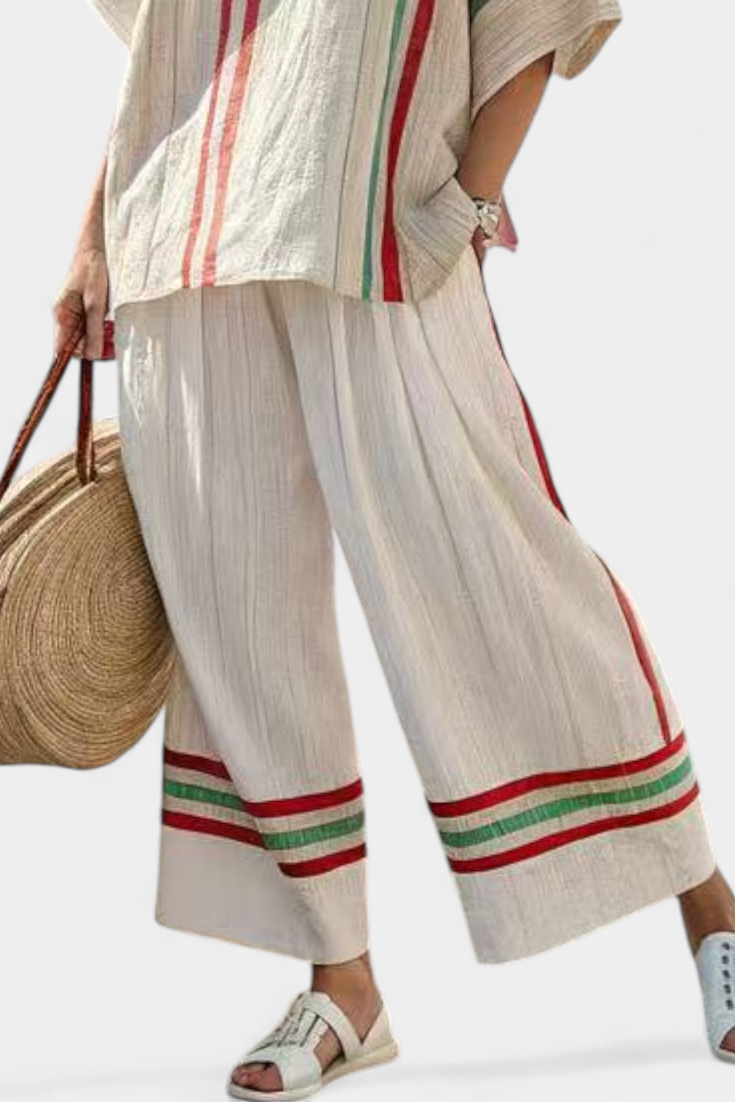 Mila - Bequeme Boho-Print-Bluse & Lockere Hose