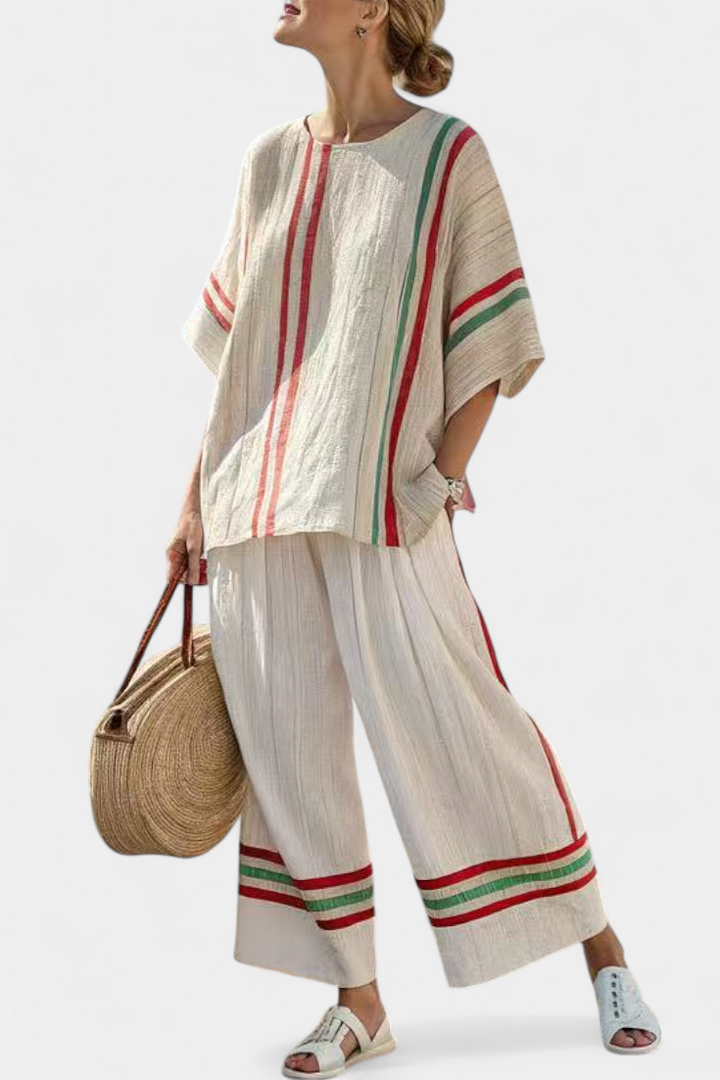 Mila - Bequeme Boho-Print-Bluse & Lockere Hose