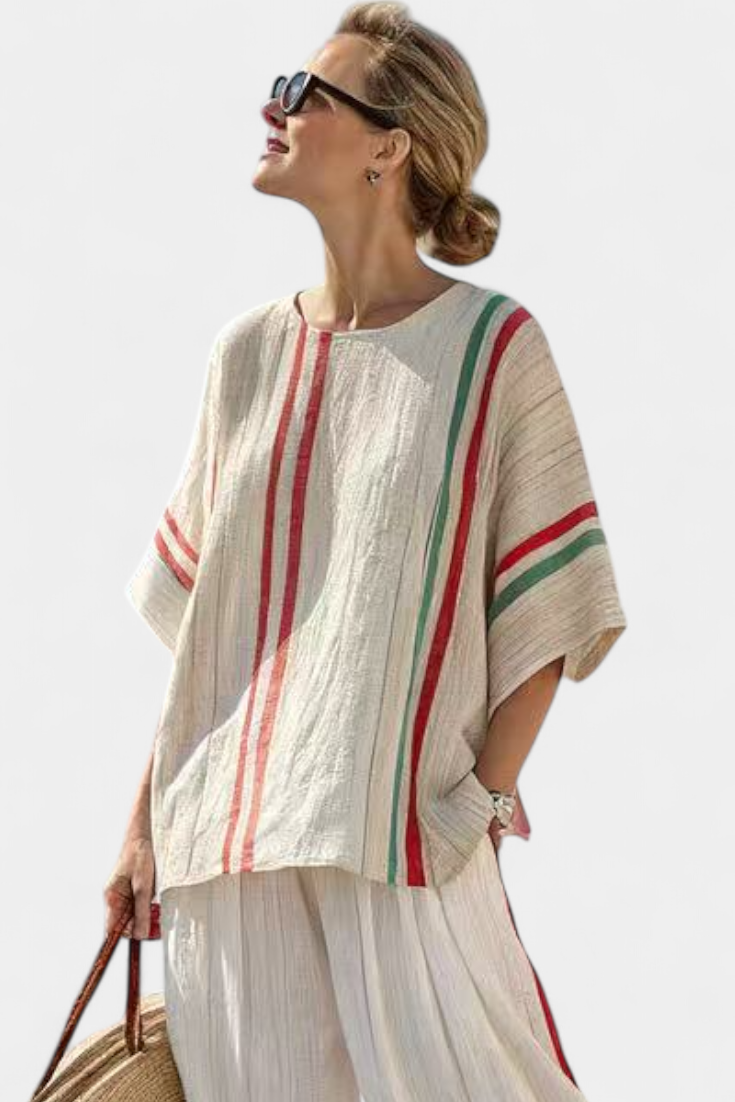 Mila - Bequeme Boho-Print-Bluse & Lockere Hose