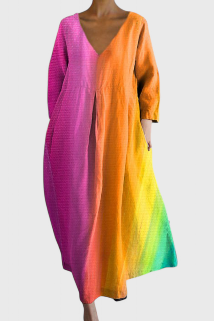 Beatrix - Bequemes V-Ausschnitt-Kleid