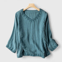 Monroe - Elegante V-Ausschnitt Bluse