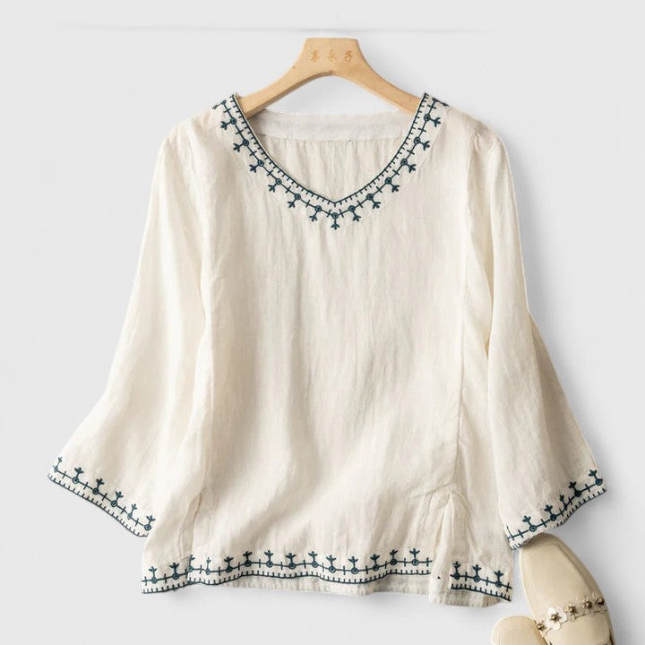 Monroe - Elegante V-Ausschnitt Bluse