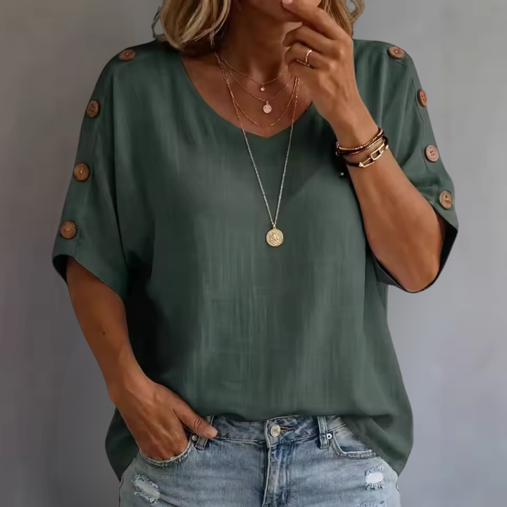 Bellie - Lockeres Wohlfühl-Shirt mit Knopfleiste